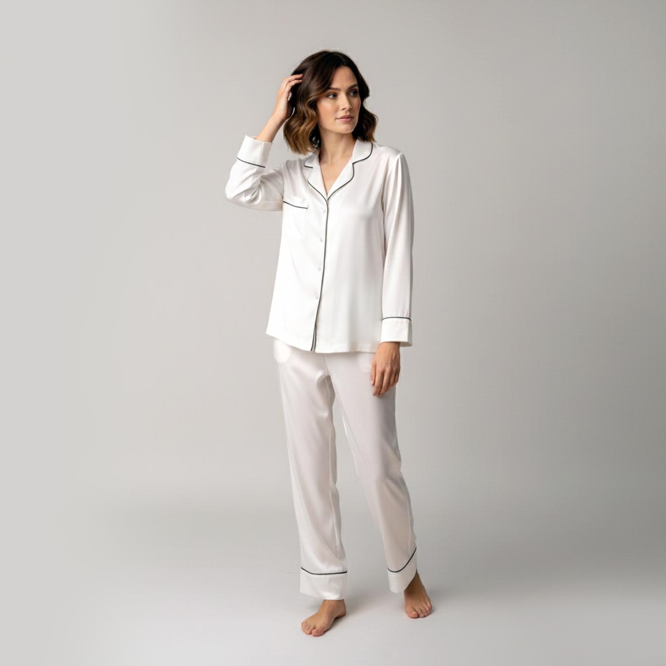 Pijama longo América - Off-White